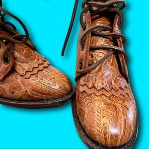 NWT Larry Mahan Womens Leather Lace Up Western Boots Size 5.5